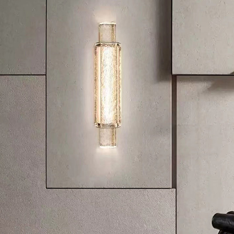 Modern Luxury Bubble Cylinder Iron Glass LED Wall Sconce Lamp For Bedroom