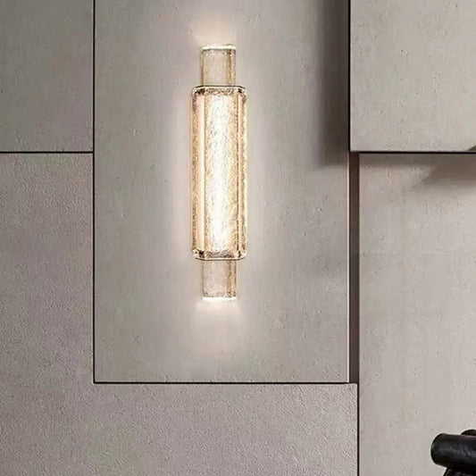 Modern Luxury Bubble Cylinder Iron Glass LED Wall Sconce Lamp For Bedroom