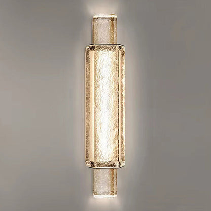 Modern Luxury Bubble Cylinder Iron Glass LED Wall Sconce Lamp For Bedroom