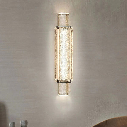 Modern Luxury Bubble Cylinder Iron Glass LED Wall Sconce Lamp For Bedroom