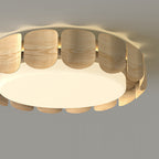 Contemporary Retro Round Curved Iron Acrylic LED Flush Mount Ceiling Light For Living Room