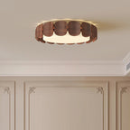 Contemporary Retro Round Curved Iron Acrylic LED Flush Mount Ceiling Light For Living Room