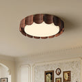 Contemporary Retro Round Curved Iron Acrylic LED Flush Mount Ceiling Light For Living Room