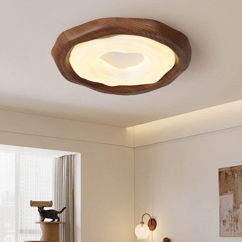 Contemporary Retro Cookies Iron PE Shade LED Flush Mount Ceiling Light For Living Room