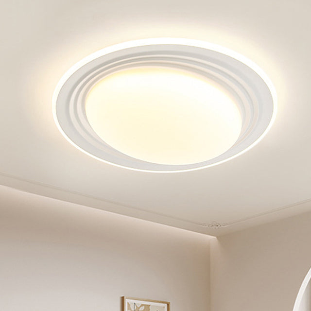 Modern Minimalist Round Iron Acrylic LED Flush Mount Ceiling Light For Living Room