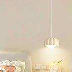 Contemporary Nordic Pumpkin Shape Resin Aluminum PE 1-Light Pendant Light For Bedroom