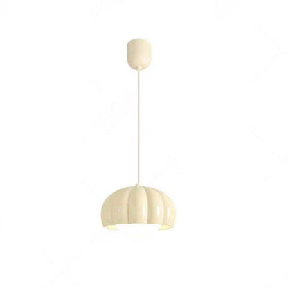 Contemporary Nordic Pumpkin Shape Resin Aluminum PE 1-Light Pendant Light For Bedroom
