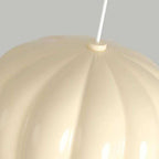 Contemporary Nordic Pumpkin Shape Resin Aluminum PE 1-Light Pendant Light For Bedroom