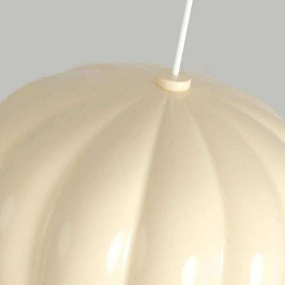 Contemporary Nordic Pumpkin Shape Resin Aluminum PE 1-Light Pendant Light For Bedroom