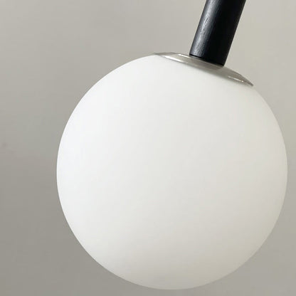 Contemporary Retro Iron Wood Glass Ball Dome 1-Light Pendant Light For Living Room