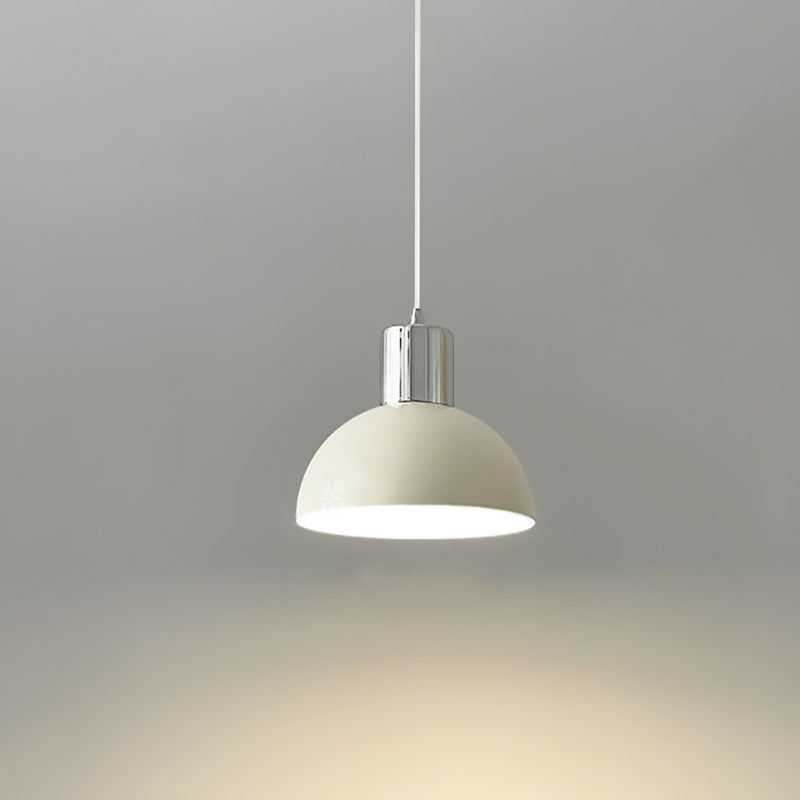 Contemporary Retro Iron Wood Glass Ball Dome 1-Light Pendant Light For Living Room
