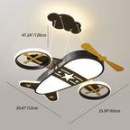 Lumendat Contemporary Creative Kids Cartoon Airplane Iron Acrylic LED Chandelier For Bedroom Lumendat
