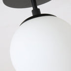 Modern Minimalist Iron Glass Globe 1-Light Semi-Flush Mount Ceiling Light For Living Room