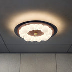 Contemporary Retro Iron PE Square Round Rectangular Bubble LED Flush Mount Ceiling Light For Bedroom
