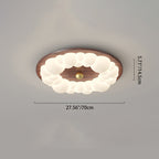 Contemporary Retro Iron PE Square Round Rectangular Bubble LED Flush Mount Ceiling Light For Bedroom