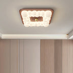 Contemporary Retro Iron PE Square Round Rectangular Bubble LED Flush Mount Ceiling Light For Bedroom