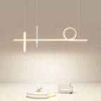 Modern Minimalist Long Strip Circle Acrylic Aluminum Iron LED Chandelier Island Light for Dining Room modern luxury lighting