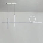 Modern Minimalist Long Strip Circle Acrylic Aluminum Iron LED Chandelier Island Light for Dining Room Lumendat