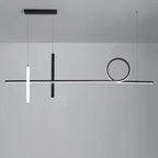 Modern Minimalist Long Strip Circle Acrylic Aluminum Iron LED Chandelier Island Light for Dining Room Lumendat