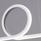 Modern Minimalist Long Strip Circle Acrylic Aluminum Iron LED Chandelier Island Light for Dining Room Lumendat