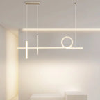 Modern Minimalist Long Strip Circle Acrylic Aluminum Iron LED Chandelier Island Light for Dining Room Lumendat