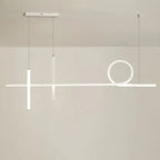 Modern Minimalist Long Strip Circle Acrylic Aluminum Iron LED Chandelier Island Light for Dining Room Lumendat