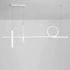 Modern Minimalist Long Strip Circle Acrylic Aluminum Iron LED Chandelier Island Light for Dining Room Lumendat