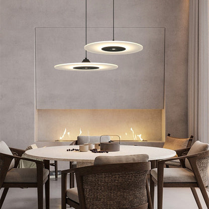 Contemporary Nordic Round Disc UFO Acrylic Shape Iron LED Pendant Light For Dining Room