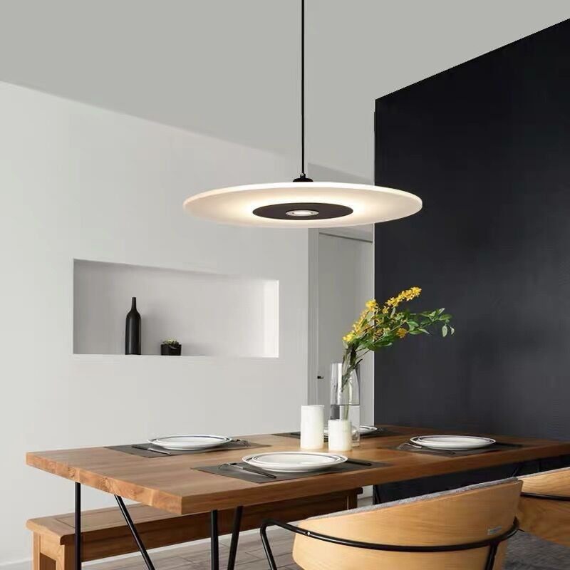 Contemporary Nordic Round Disc UFO Acrylic Shape Iron LED Pendant Light For Dining Room