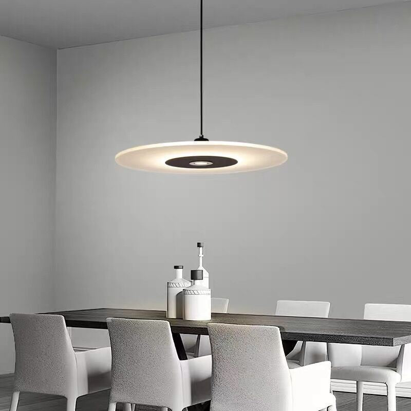 Contemporary Nordic Round Disc UFO Acrylic Shape Iron LED Pendant Light For Dining Room