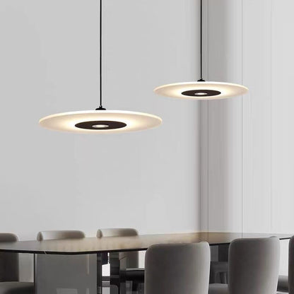 Contemporary Nordic Round Disc UFO Acrylic Shape Iron LED Pendant Light For Dining Room