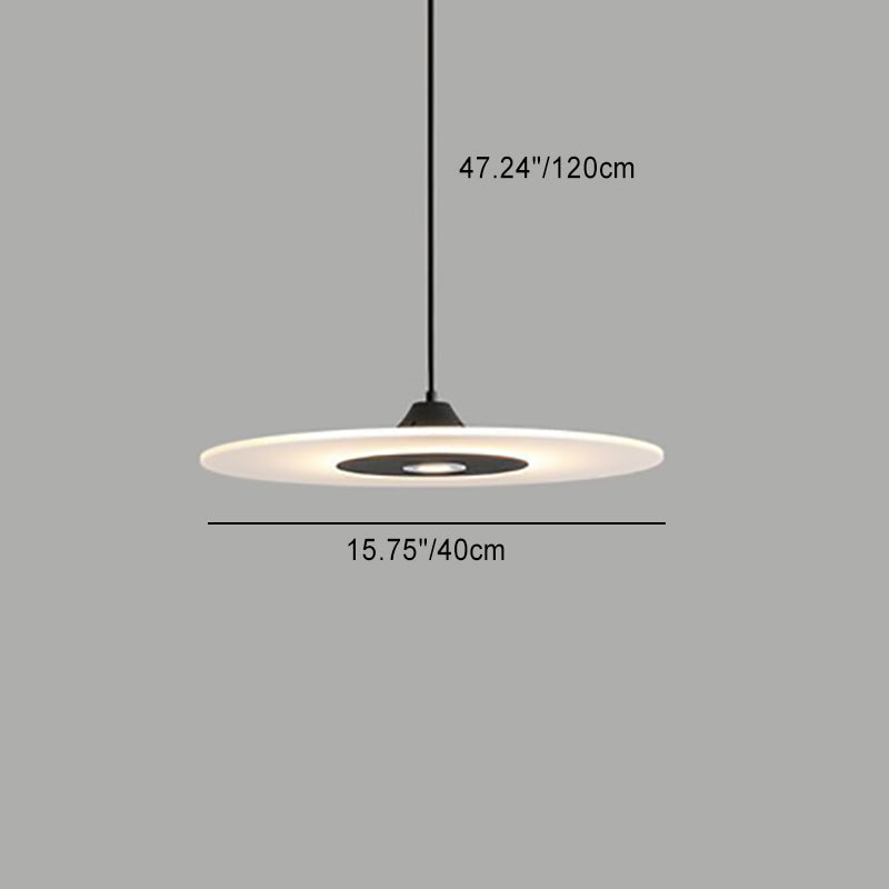 Contemporary Nordic Round Disc UFO Acrylic Shape Iron LED Pendant Light For Dining Room