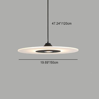 Contemporary Nordic Round Disc UFO Acrylic Shape Iron LED Pendant Light For Dining Room