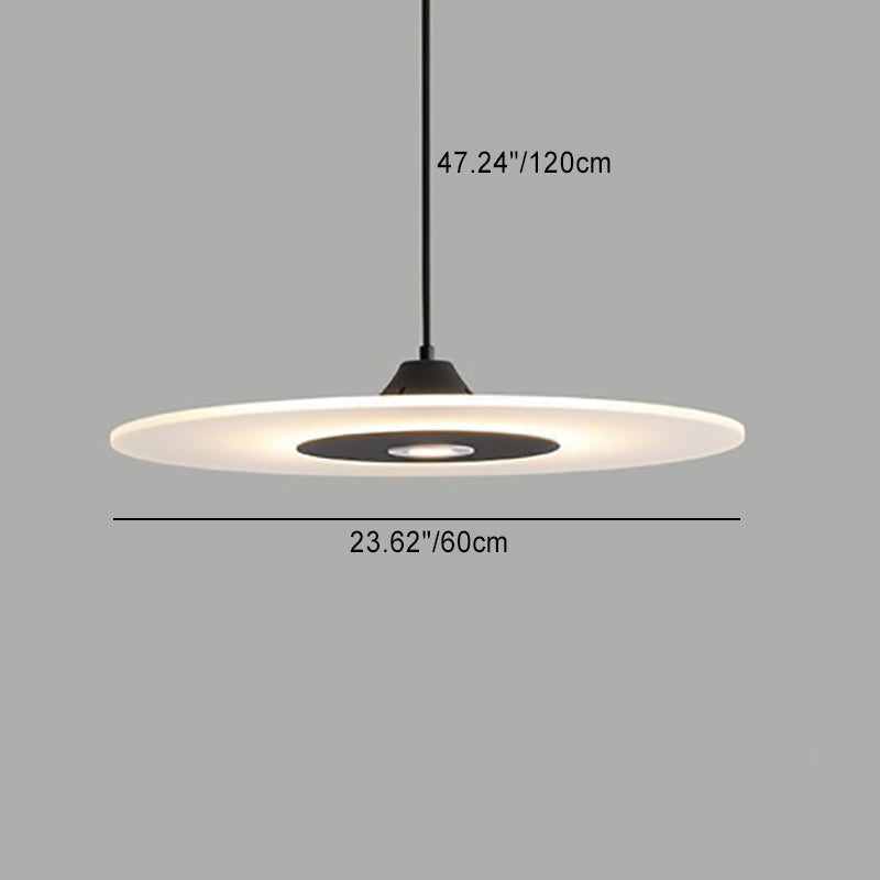 Contemporary Nordic Round Disc UFO Acrylic Shape Iron LED Pendant Light For Dining Room