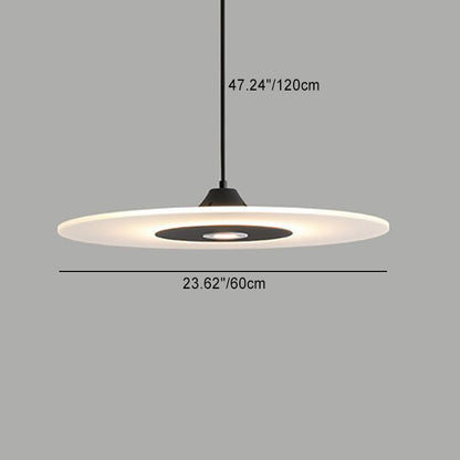 Contemporary Nordic Round Disc UFO Acrylic Shape Iron LED Pendant Light For Dining Room