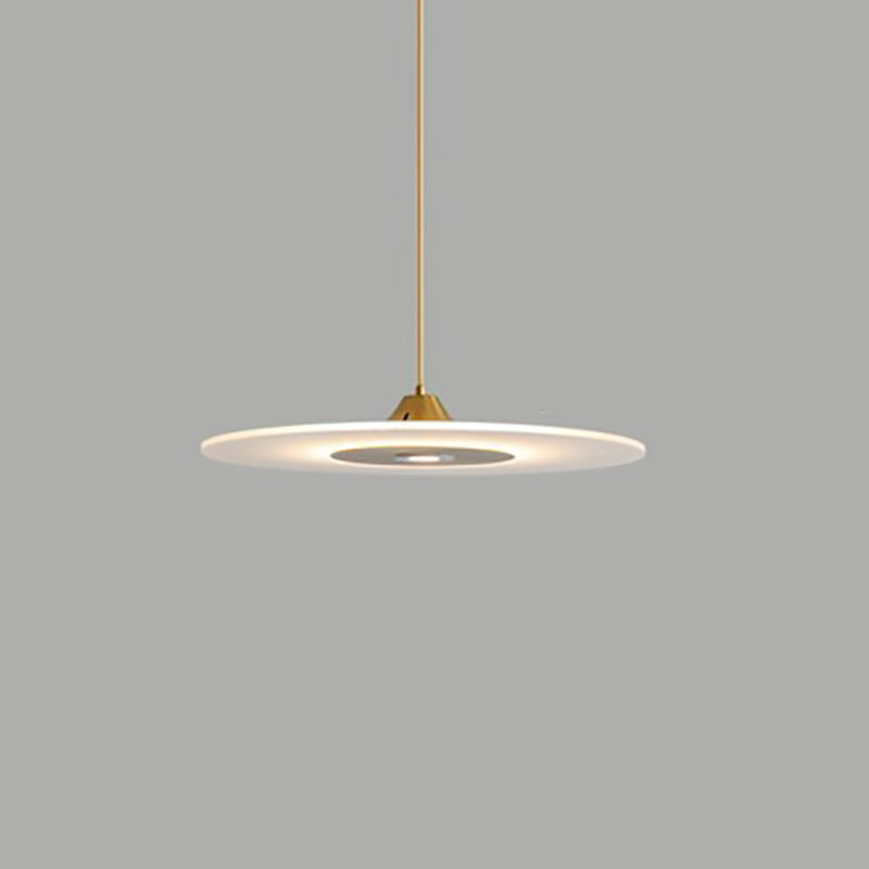 Contemporary Nordic Round Disc UFO Acrylic Shape Iron LED Pendant Light For Dining Room