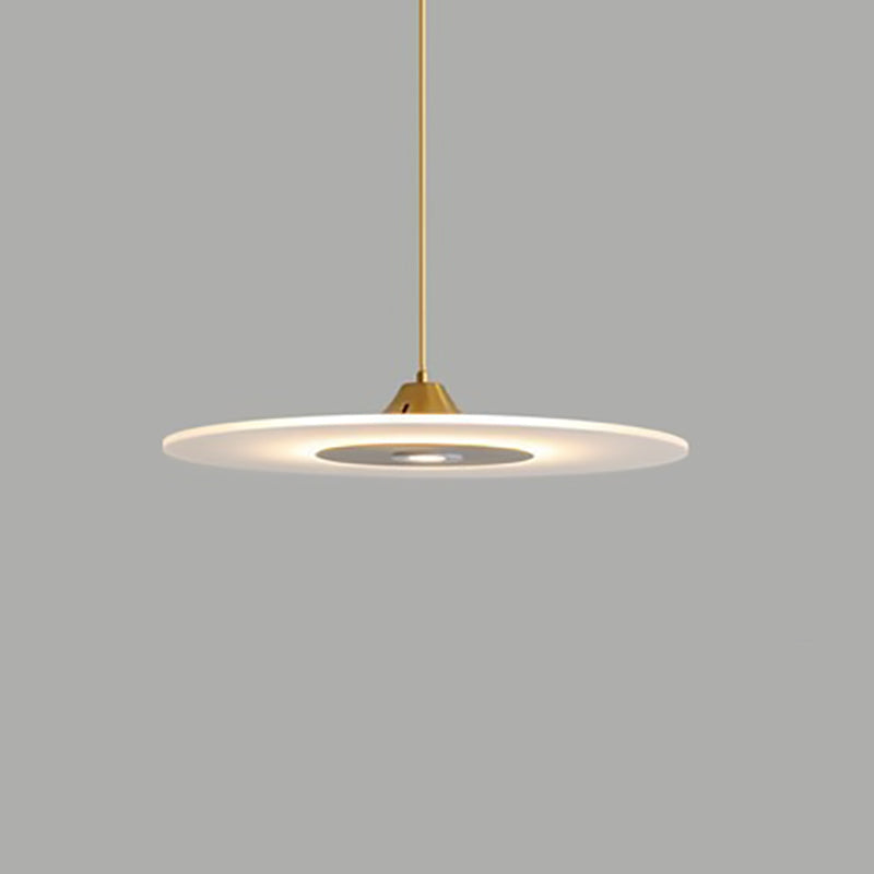 Contemporary Nordic Round Disc UFO Acrylic Shape Iron LED Pendant Light For Dining Room
