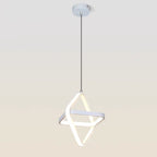 Contemporary Nordic Double Round Square Aluminum Silicone LED Pendant Light For Living Room