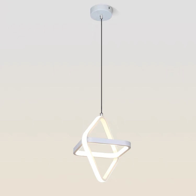 Contemporary Nordic Double Round Square Aluminum Silicone LED Pendant Light For Living Room