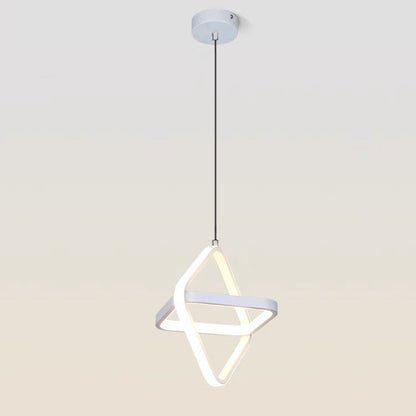 Contemporary Nordic Double Round Square Aluminum Silicone LED Pendant Light For Living Room