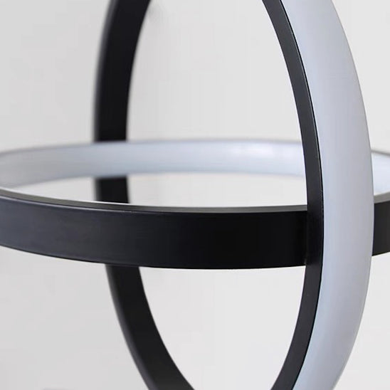 Contemporary Nordic Double Round Square Aluminum Silicone LED Pendant Light For Living Room