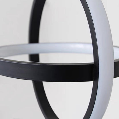 Contemporary Nordic Double Round Square Aluminum Silicone LED Pendant Light For Living Room