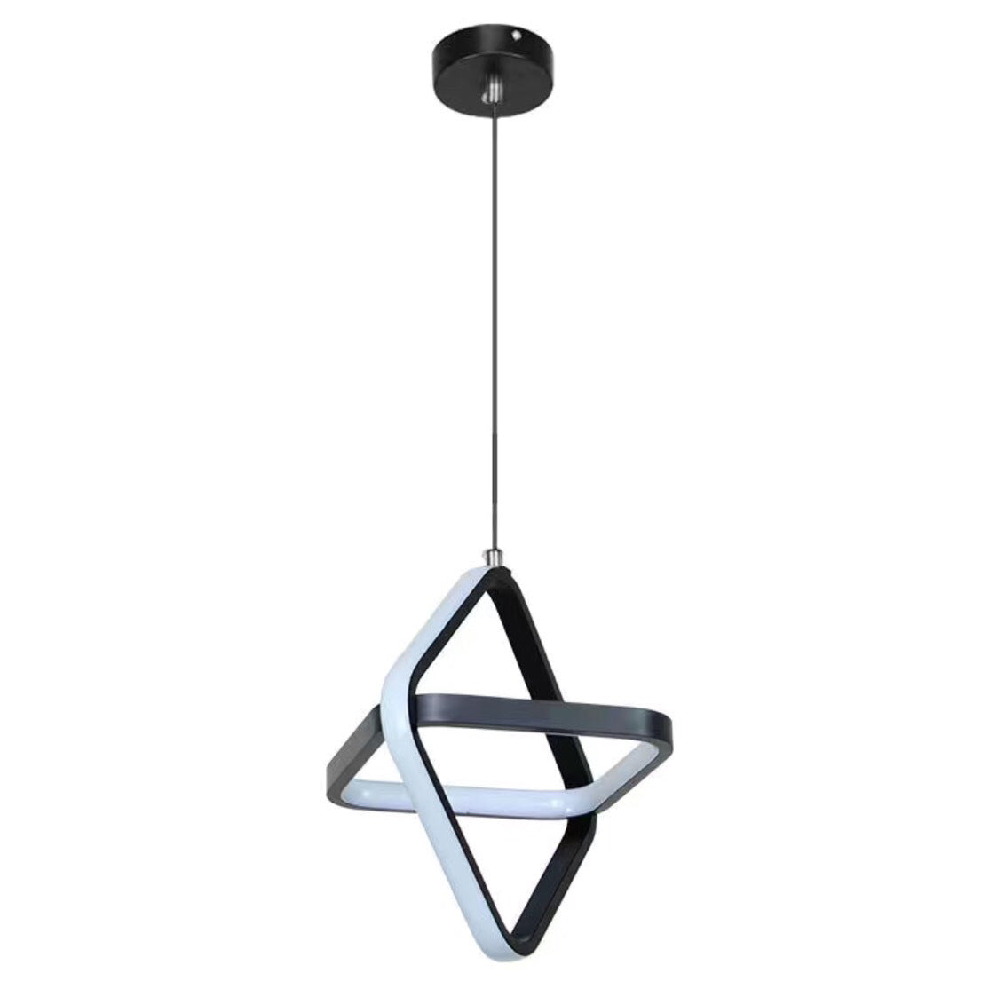 Contemporary Nordic Double Round Square Aluminum Silicone LED Pendant Light For Living Room