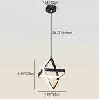 Contemporary Nordic Double Round Square Aluminum Silicone LED Pendant Light For Living Room