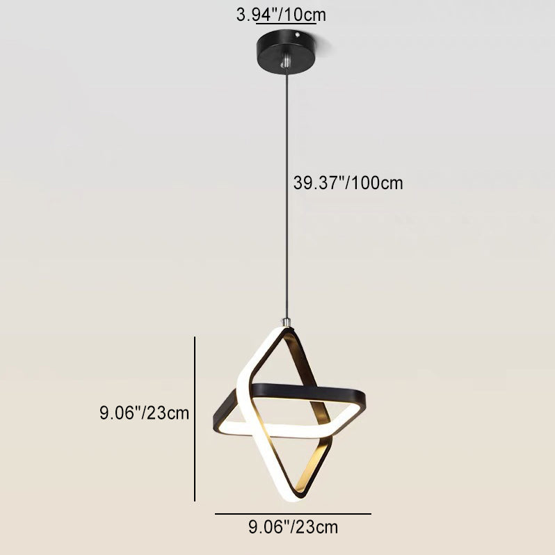 Contemporary Nordic Double Round Square Aluminum Silicone LED Pendant Light For Living Room