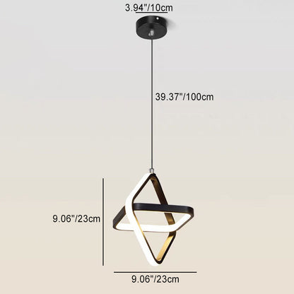 Contemporary Nordic Double Round Square Aluminum Silicone LED Pendant Light For Living Room