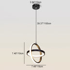 Contemporary Nordic Double Round Square Aluminum Silicone LED Pendant Light For Living Room