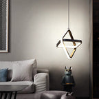 Contemporary Nordic Double Round Square Aluminum Silicone LED Pendant Light For Living Room