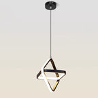 Contemporary Nordic Double Round Square Aluminum Silicone LED Pendant Light For Living Room
