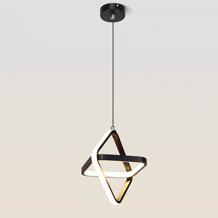 Contemporary Nordic Double Round Square Aluminum Silicone LED Pendant Light For Living Room